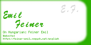 emil feiner business card